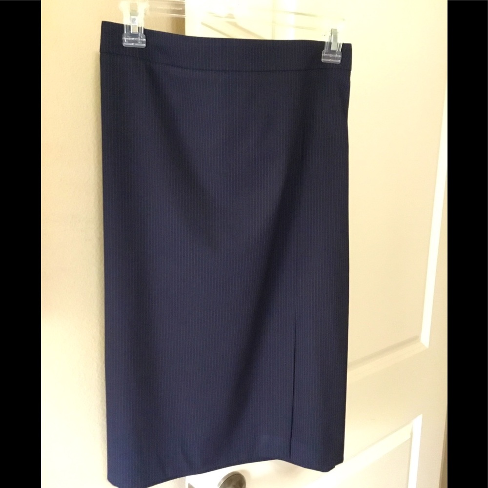 Ann Taylor Navy Pinstripe Skirt
